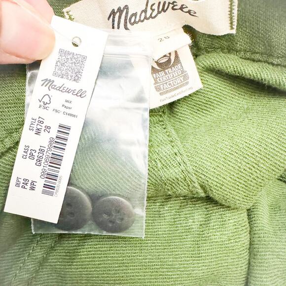 Madewell Green Straight Leg Cargo Utility Pants NK787 Size 28 NWT - Picture 6 of 9